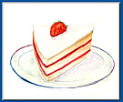 slice of cake food art painting