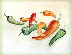 food art painting of chili peppers for soups and chili recipes